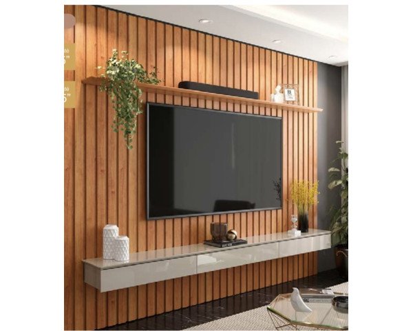 Painel Ripado com nicho e led 
2.80 comp x 2.5...