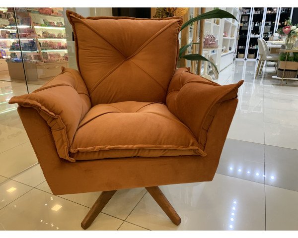 Poltrona Giratória detalhes na costura mega co...