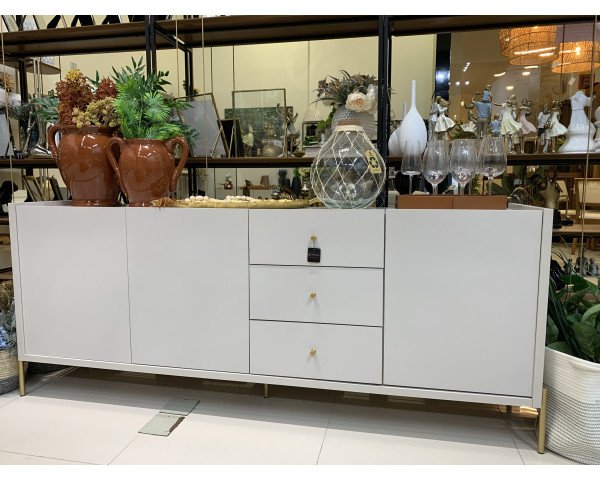 Balcão utilitário em mdf cinza conect  pés e...